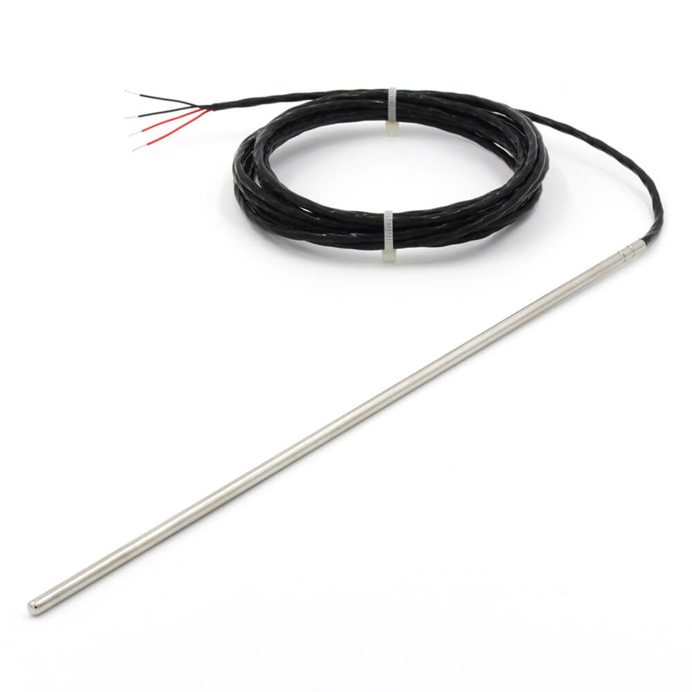 Sensor de temperatura PT1000 de 4 fios com sonda de aço inoxidável